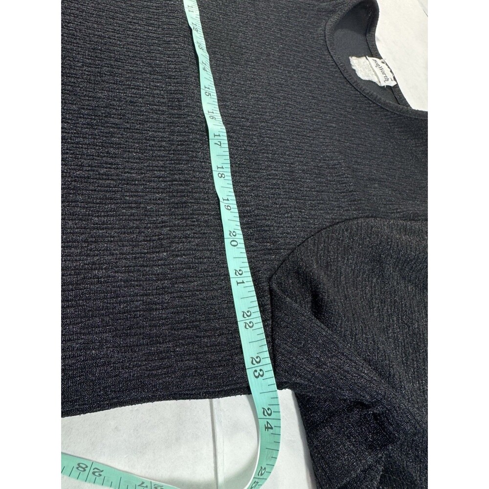Vtg Bonworth Women's Black Short Sleeved Round Neck Size PL Polyester Top - Picture 6 of 7